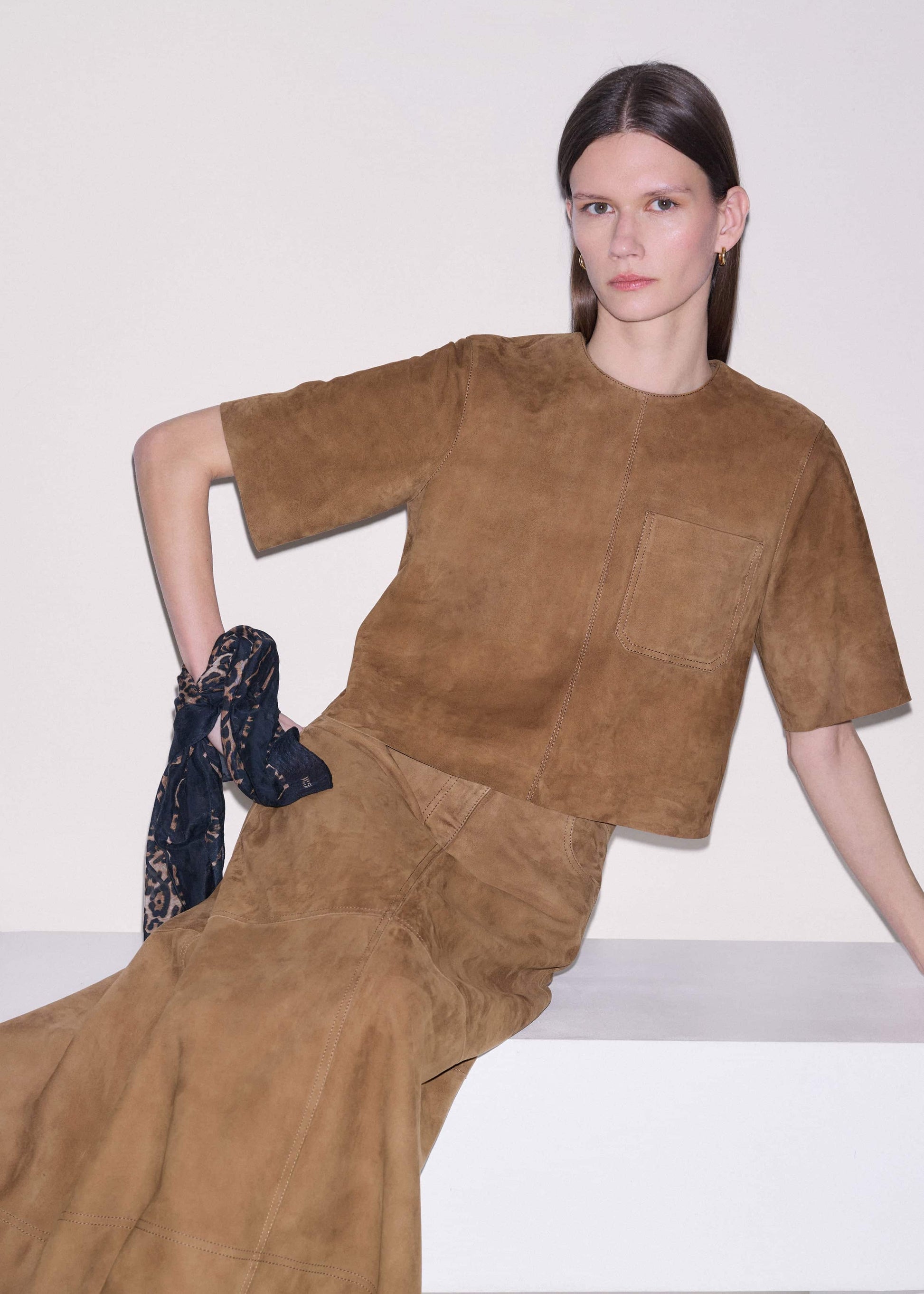Brown Luxe Boxy T-Shirt