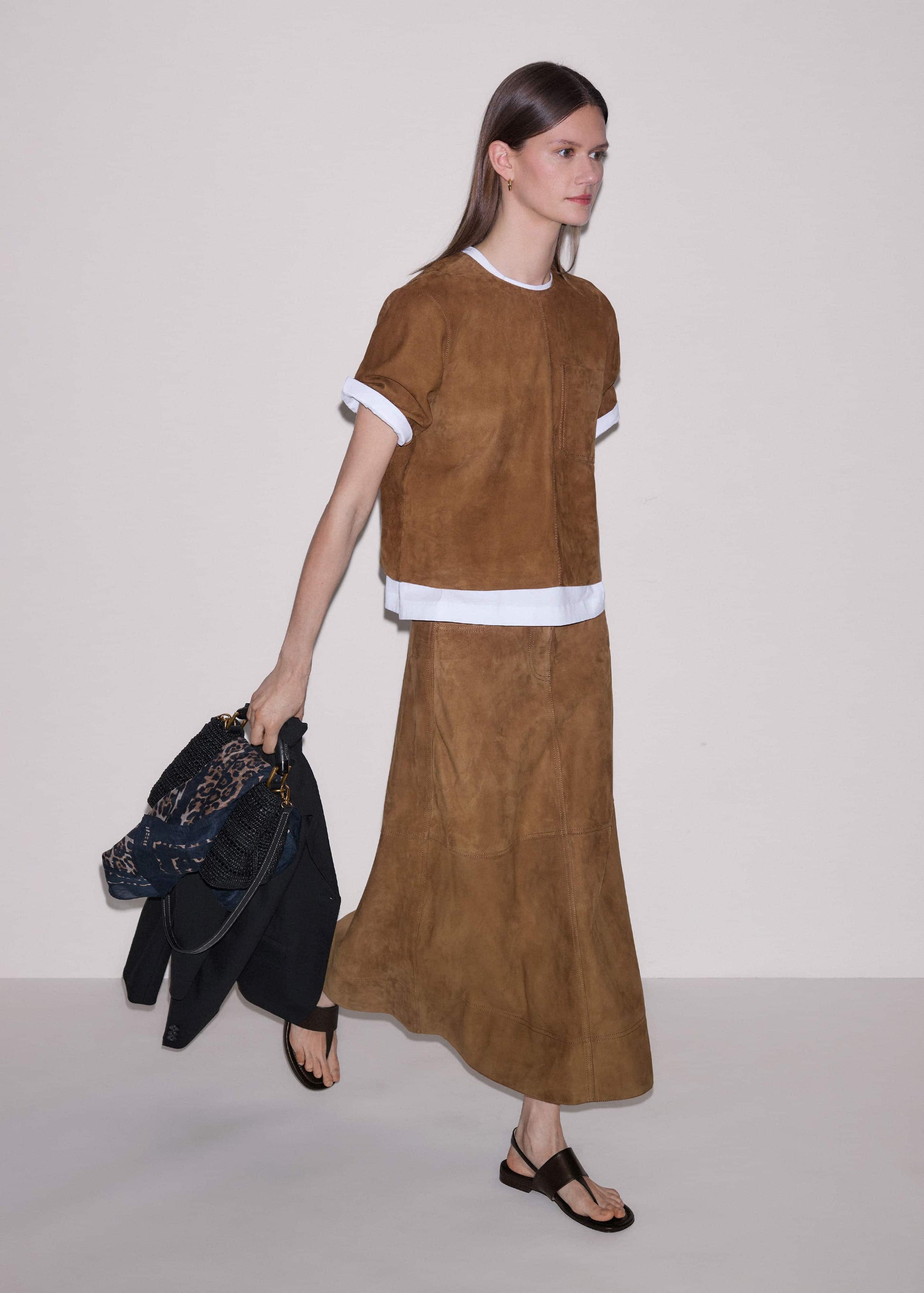 Brown Luxe Boxy T-Shirt