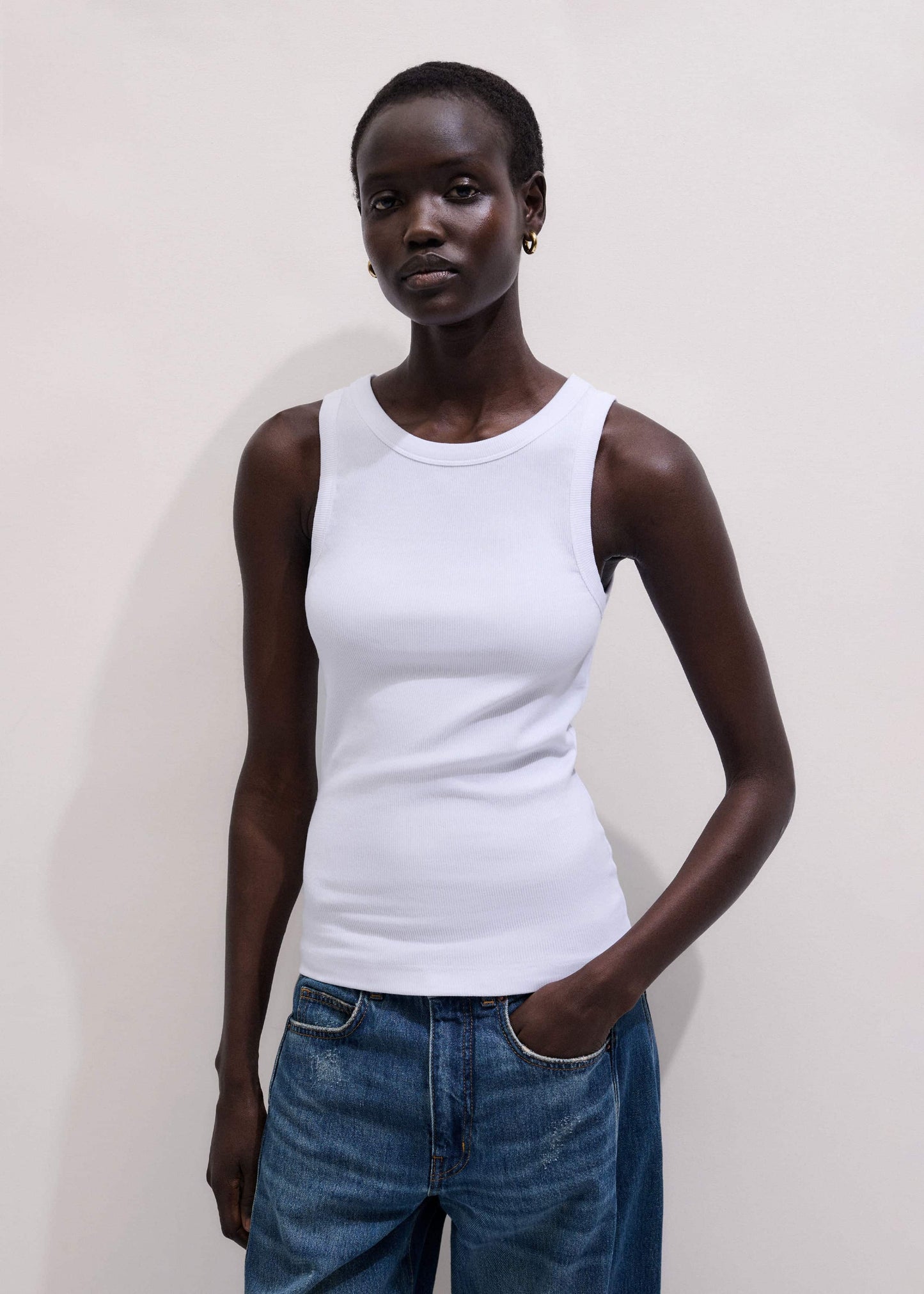 White Ultimate Crew Neck Tank