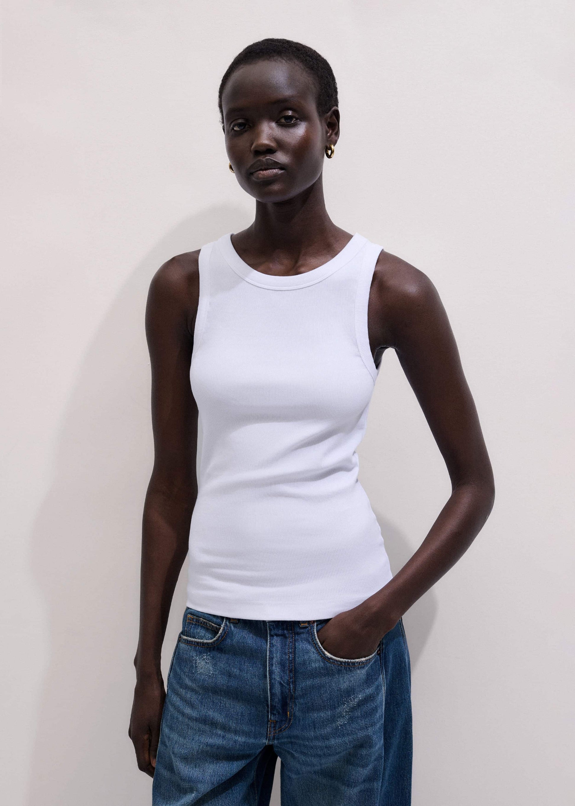 White Ultimate Crew Neck Tank