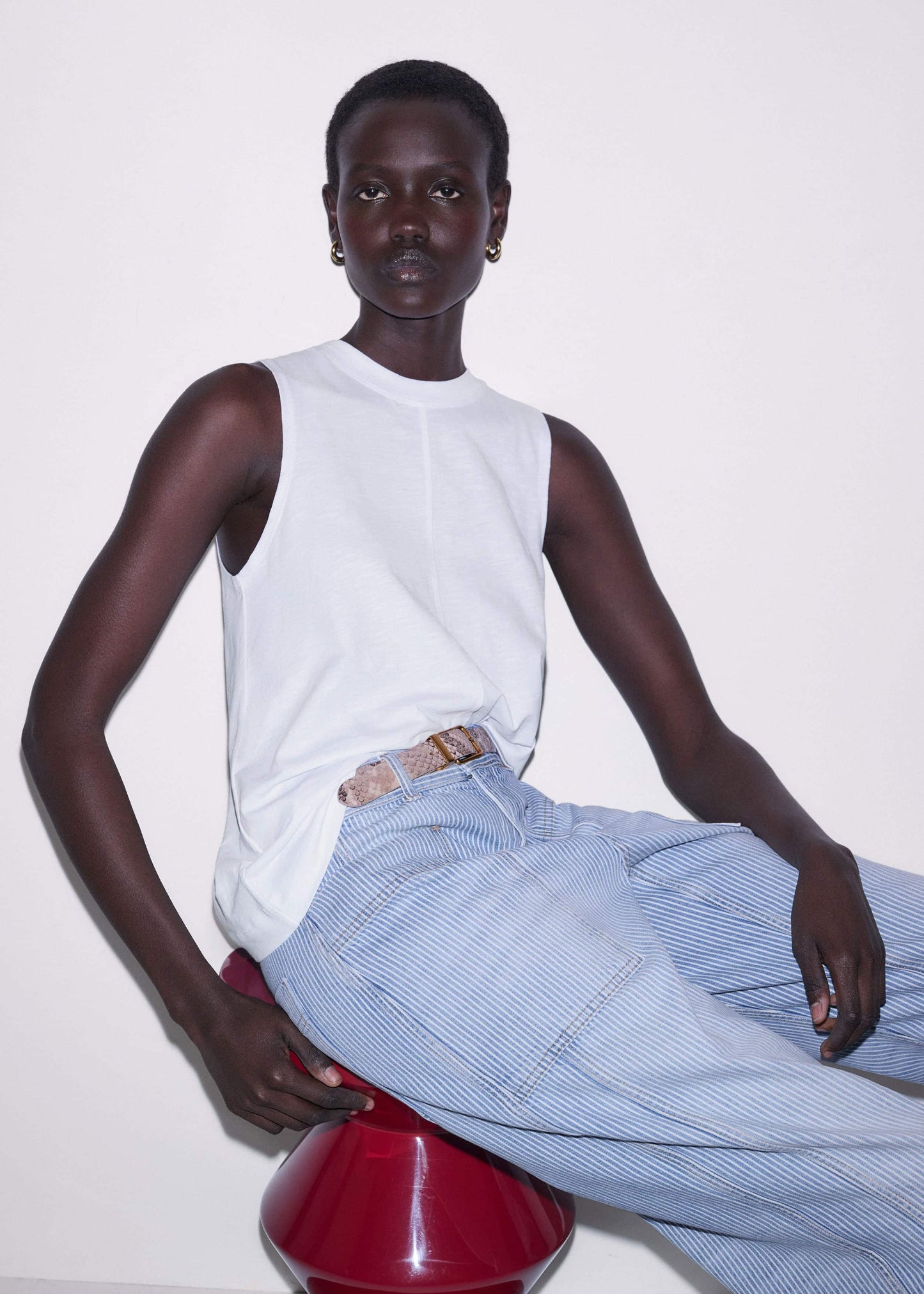 White Racerback Swing Top