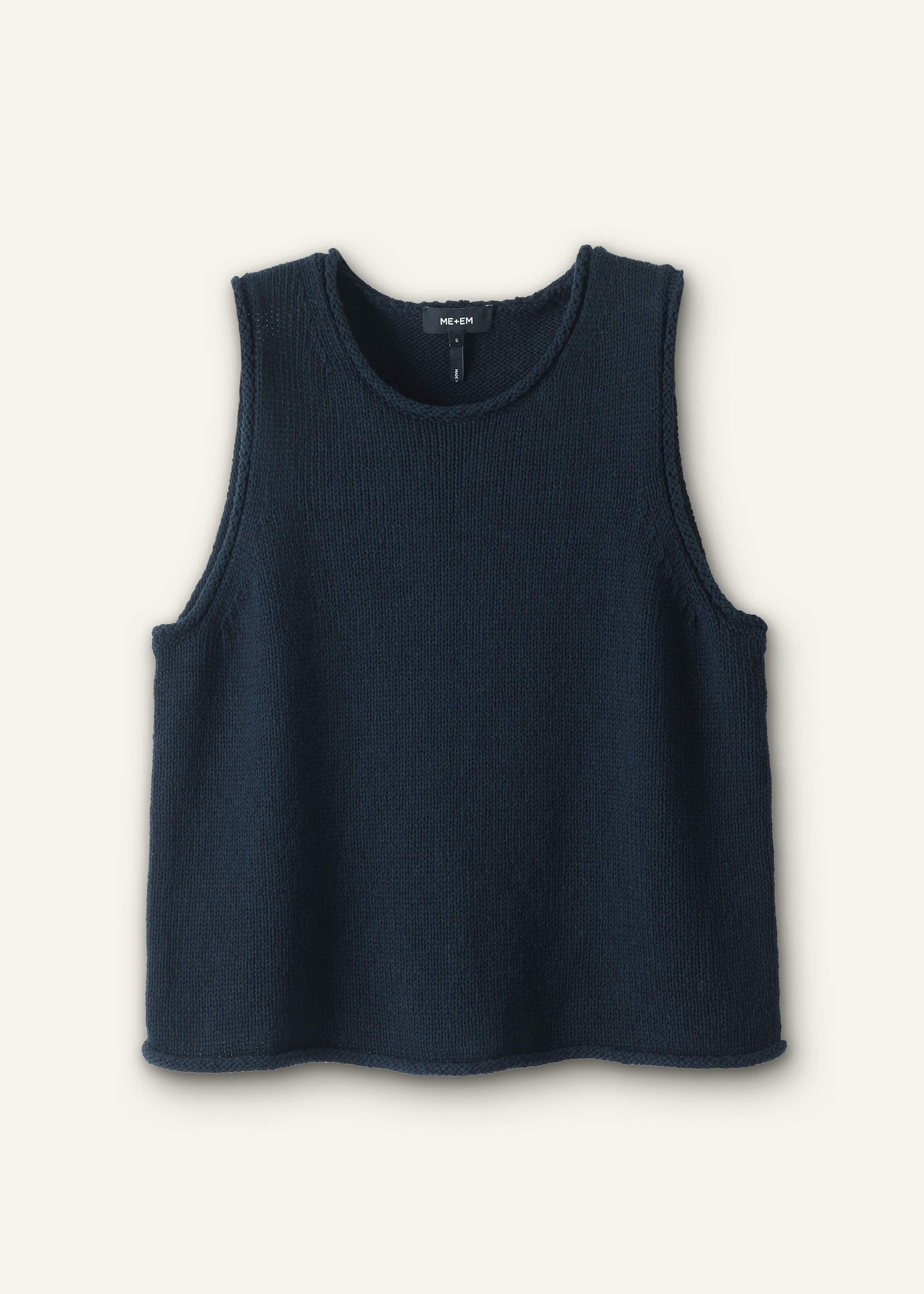 Navy Chunky Knit Tank