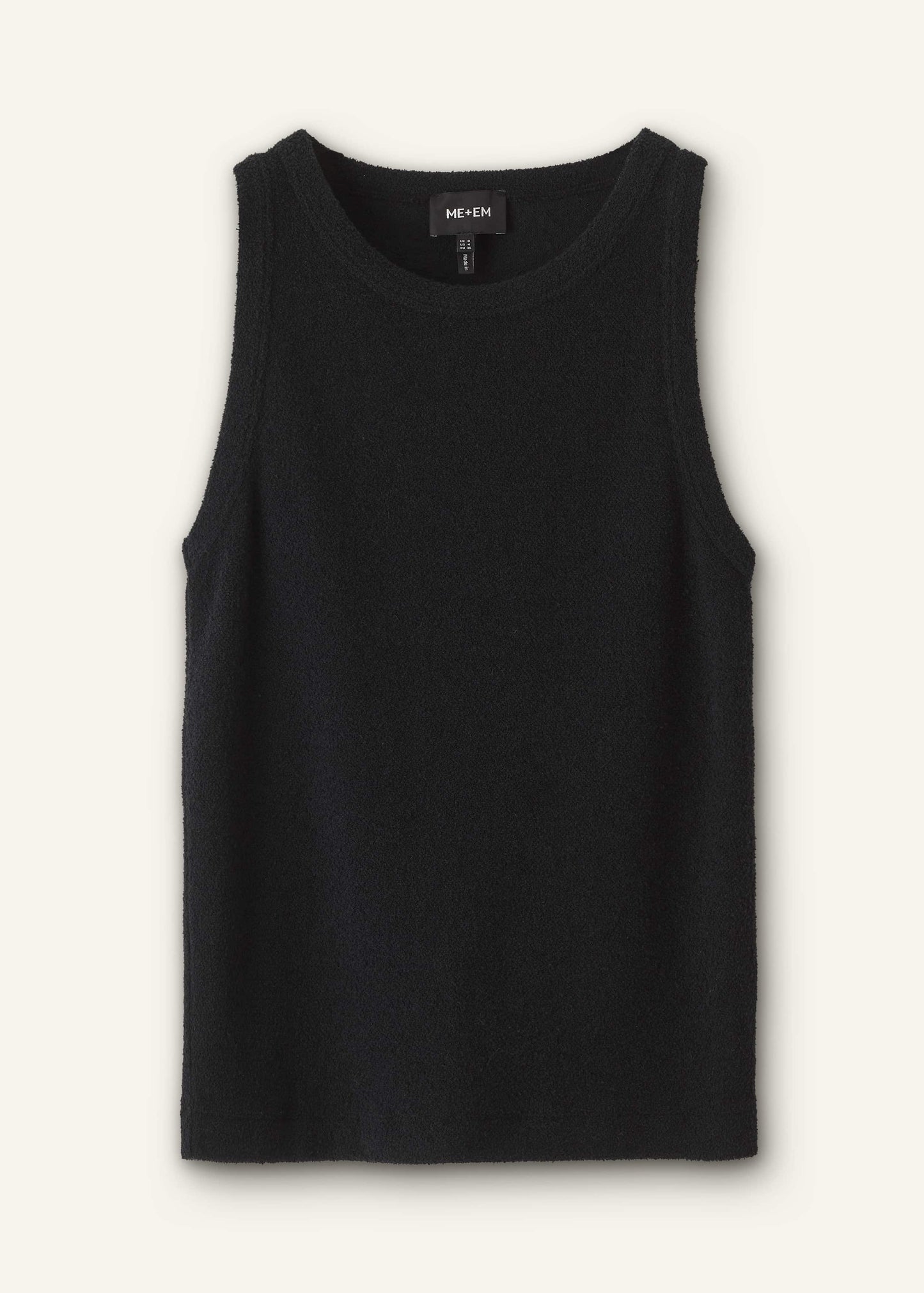 Black Textured Slim Basic Tank Top