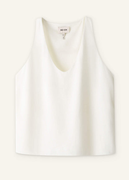 Cream Scoop Neck Vest