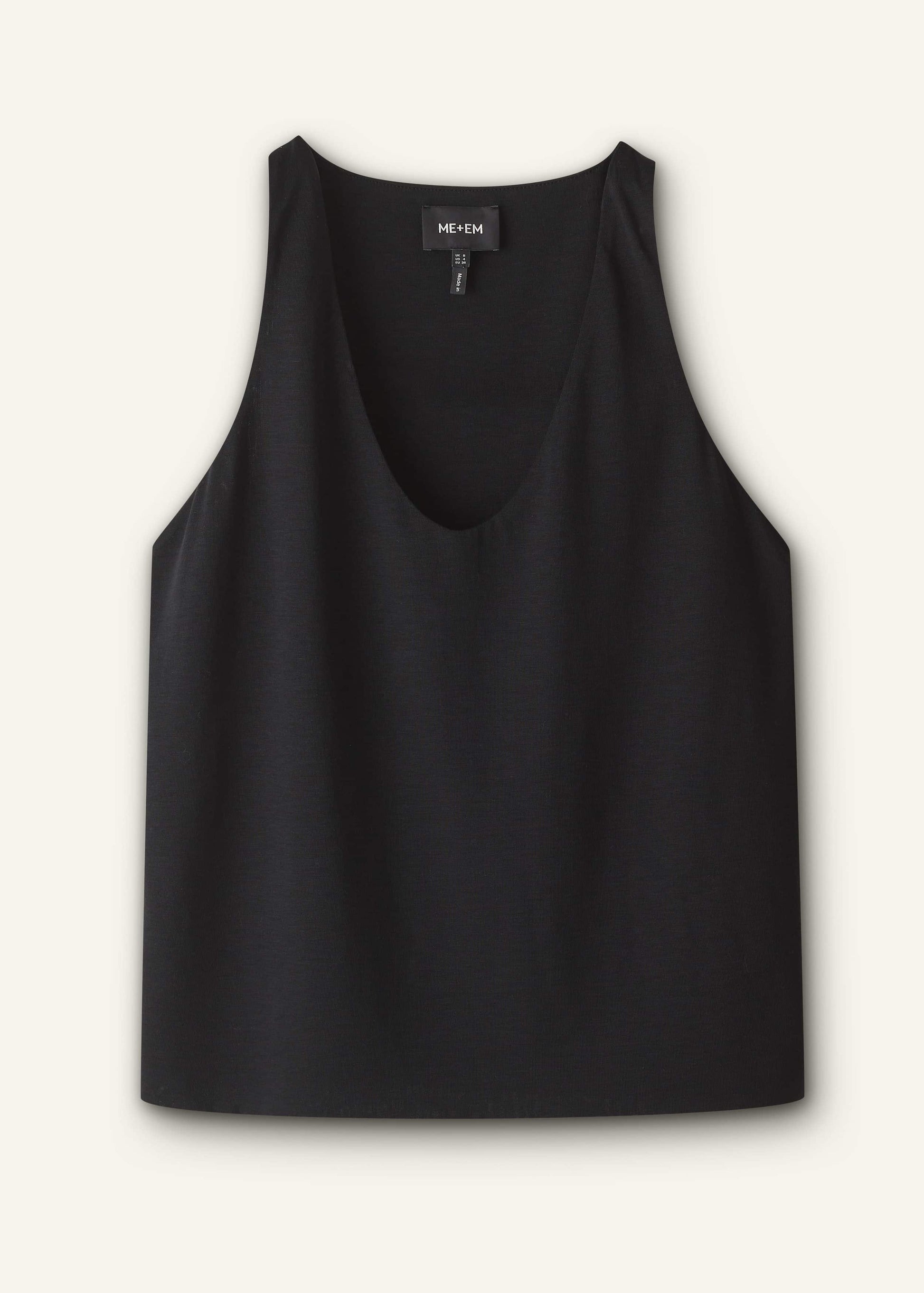 Black Scoop Neck Vest