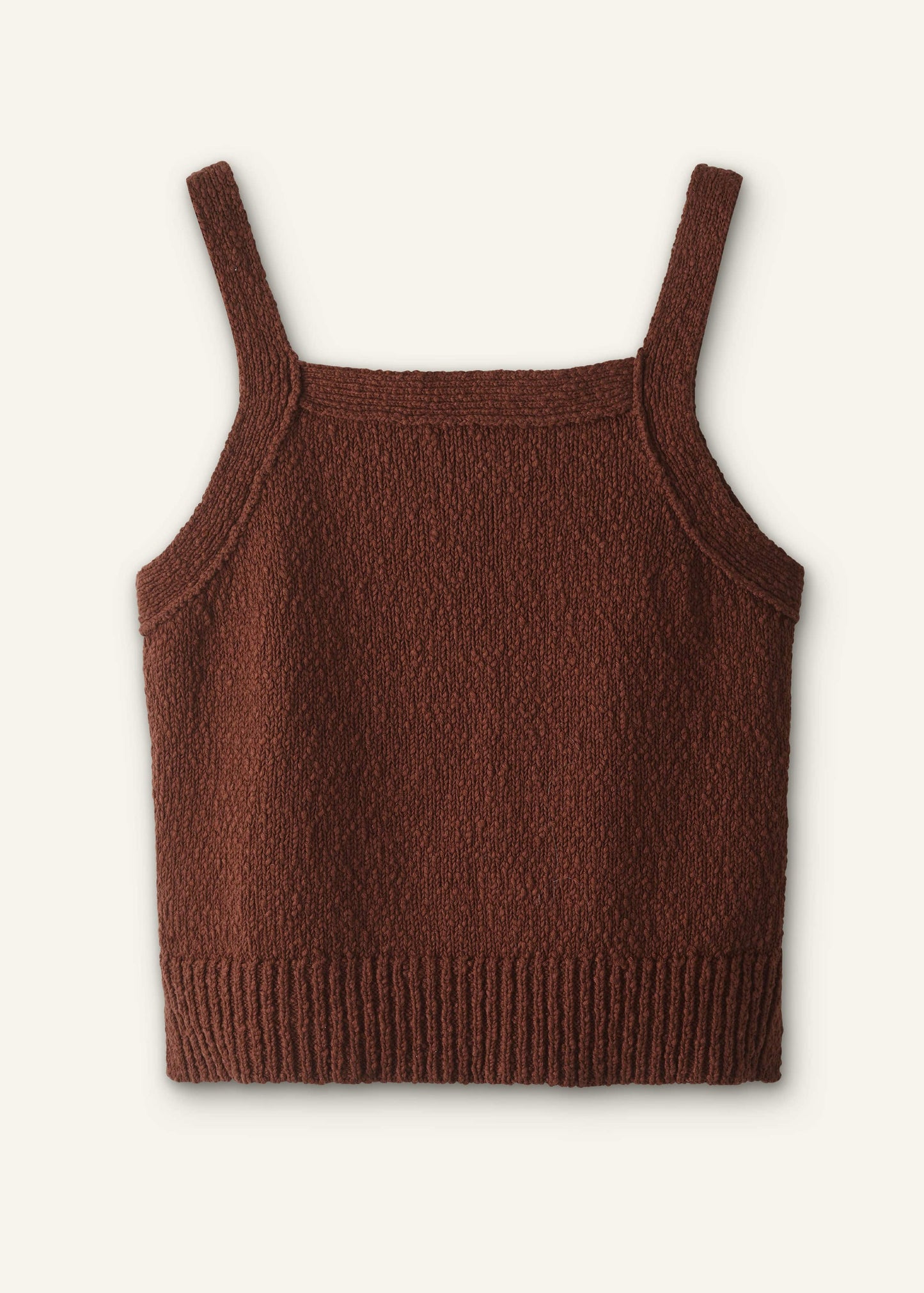 Cinnamon Brown Square Neck Knit Top