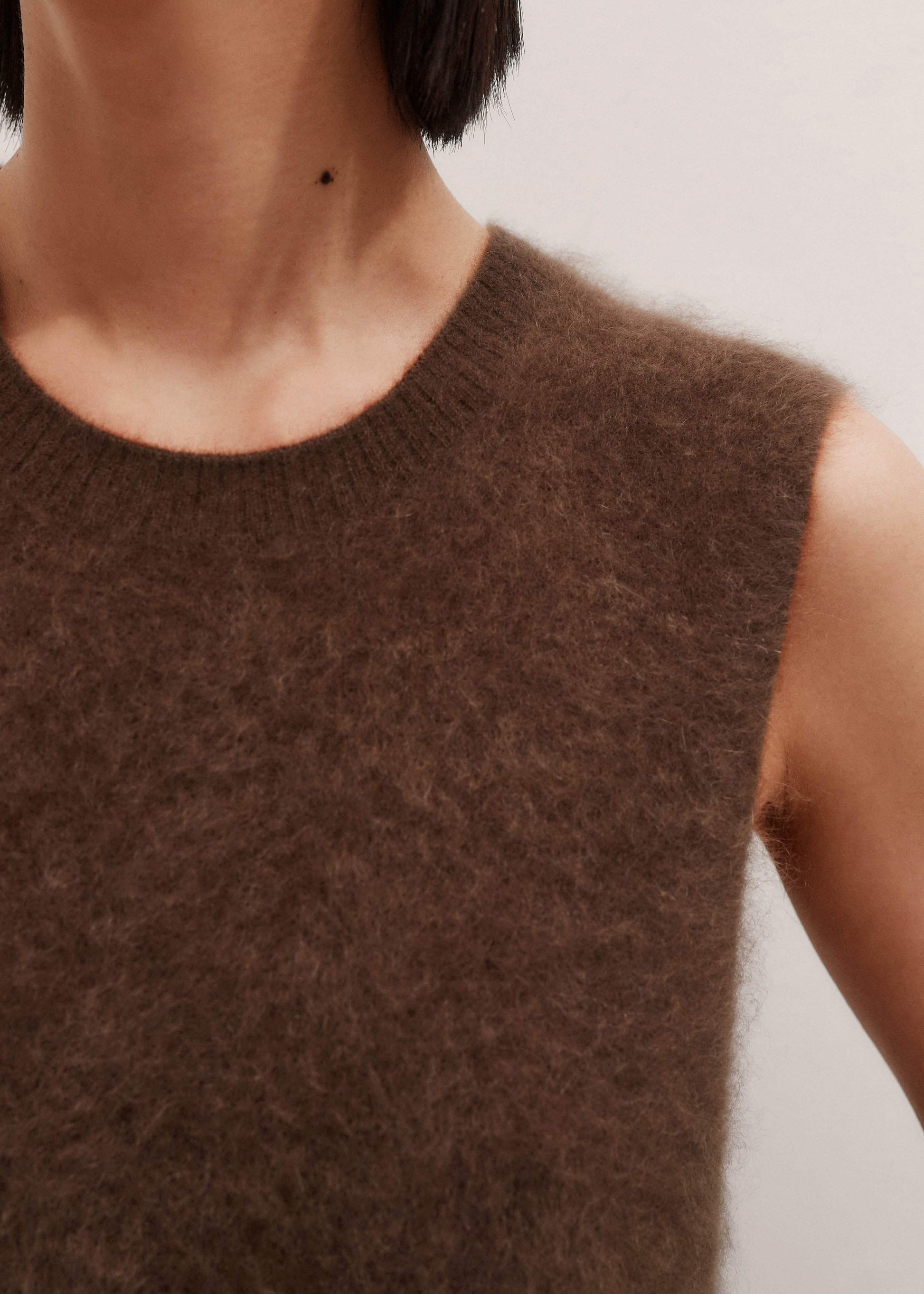 Brown Straight Sweater Vest