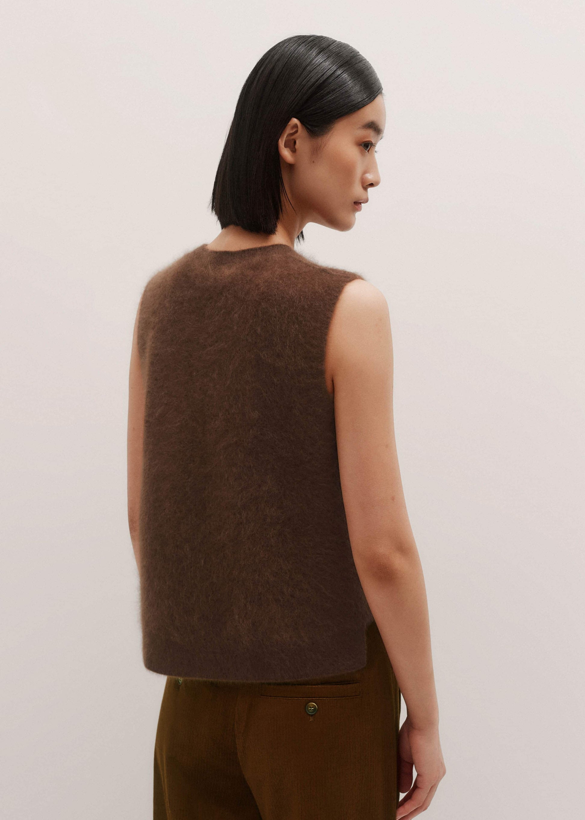 Brown Straight Sweater Vest