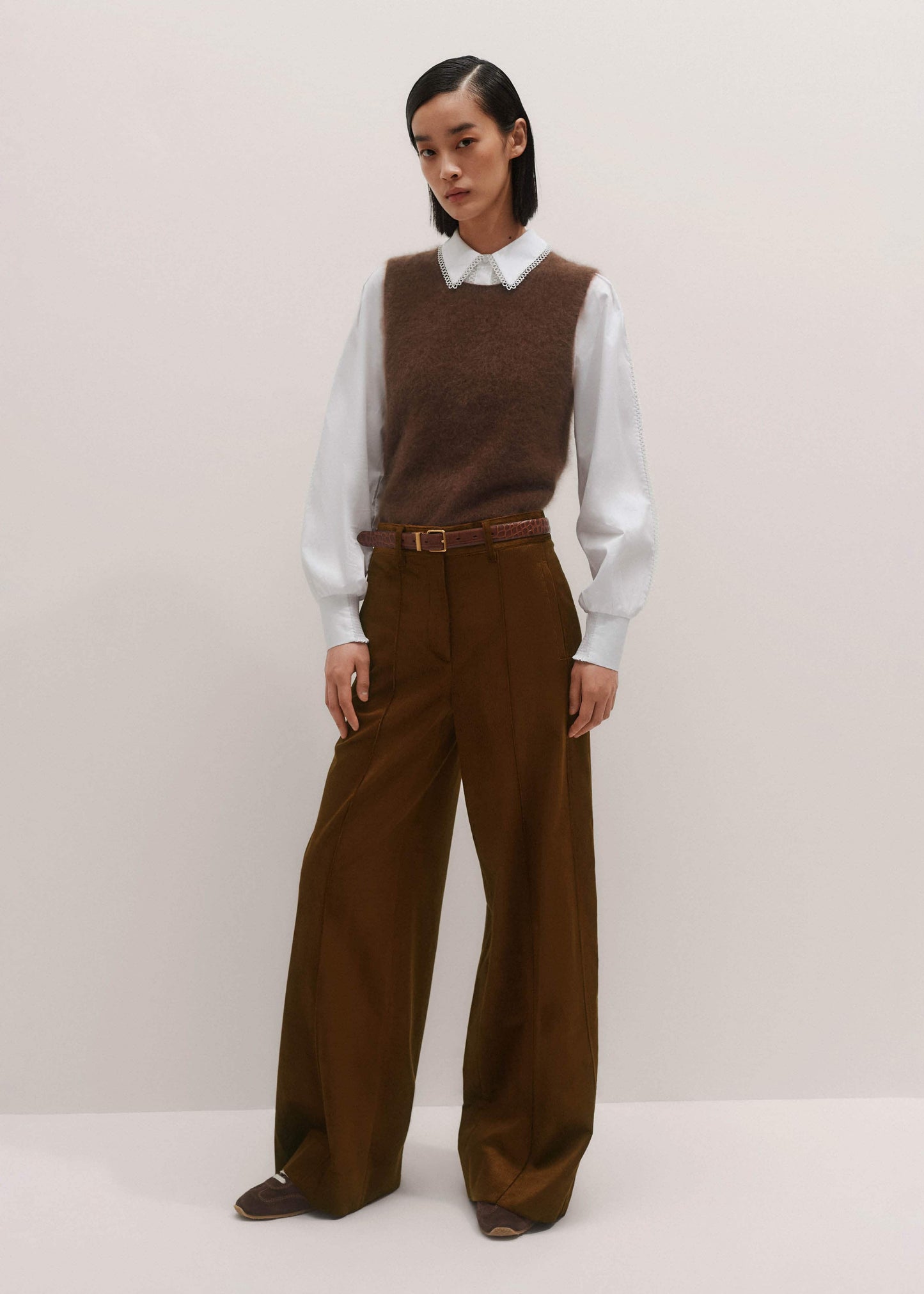 Brown Straight Sweater Vest