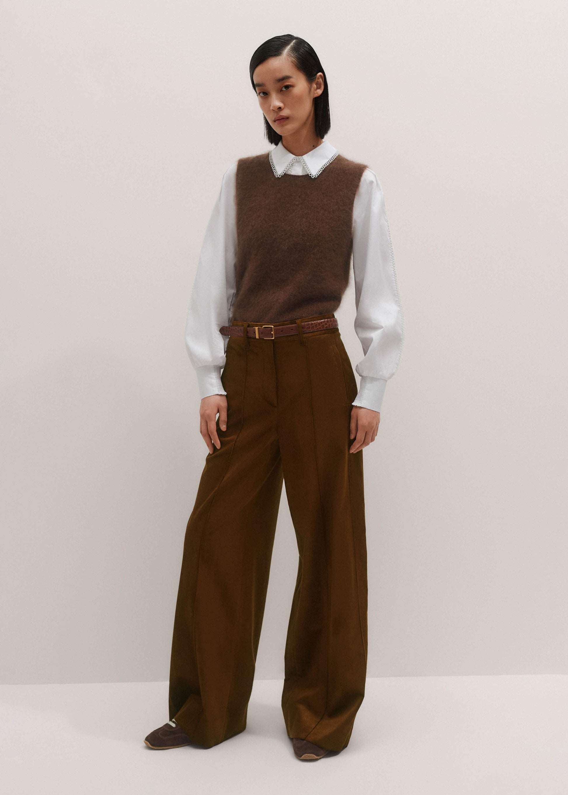 Brown Straight Sweater Vest