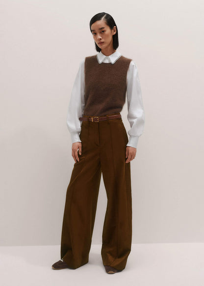 Brown Straight Sweater Vest