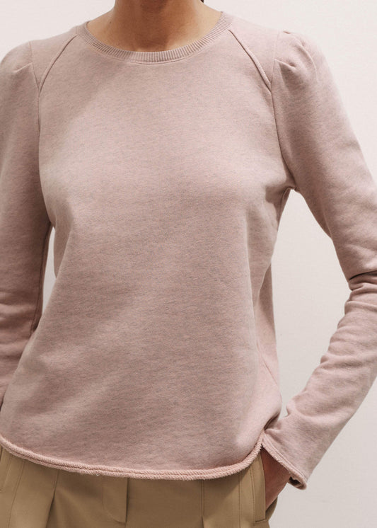 Pink Raw Edge Feminine Sweatshirt