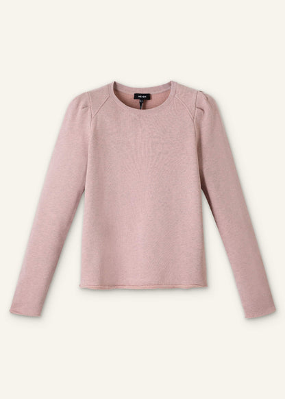 Pink Raw Edge Feminine Sweatshirt