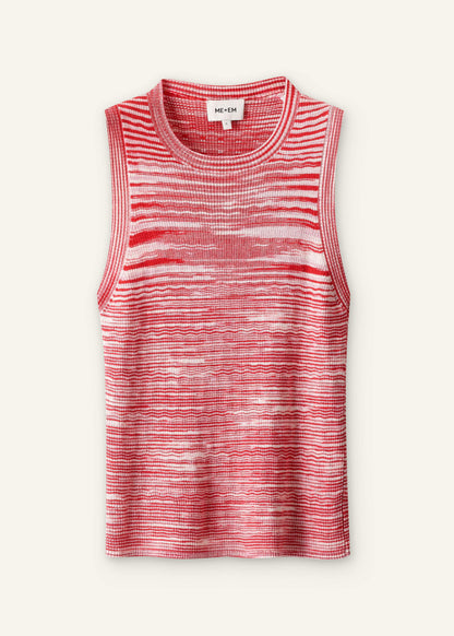 Red Spacedye Slim Fit Knit Vest