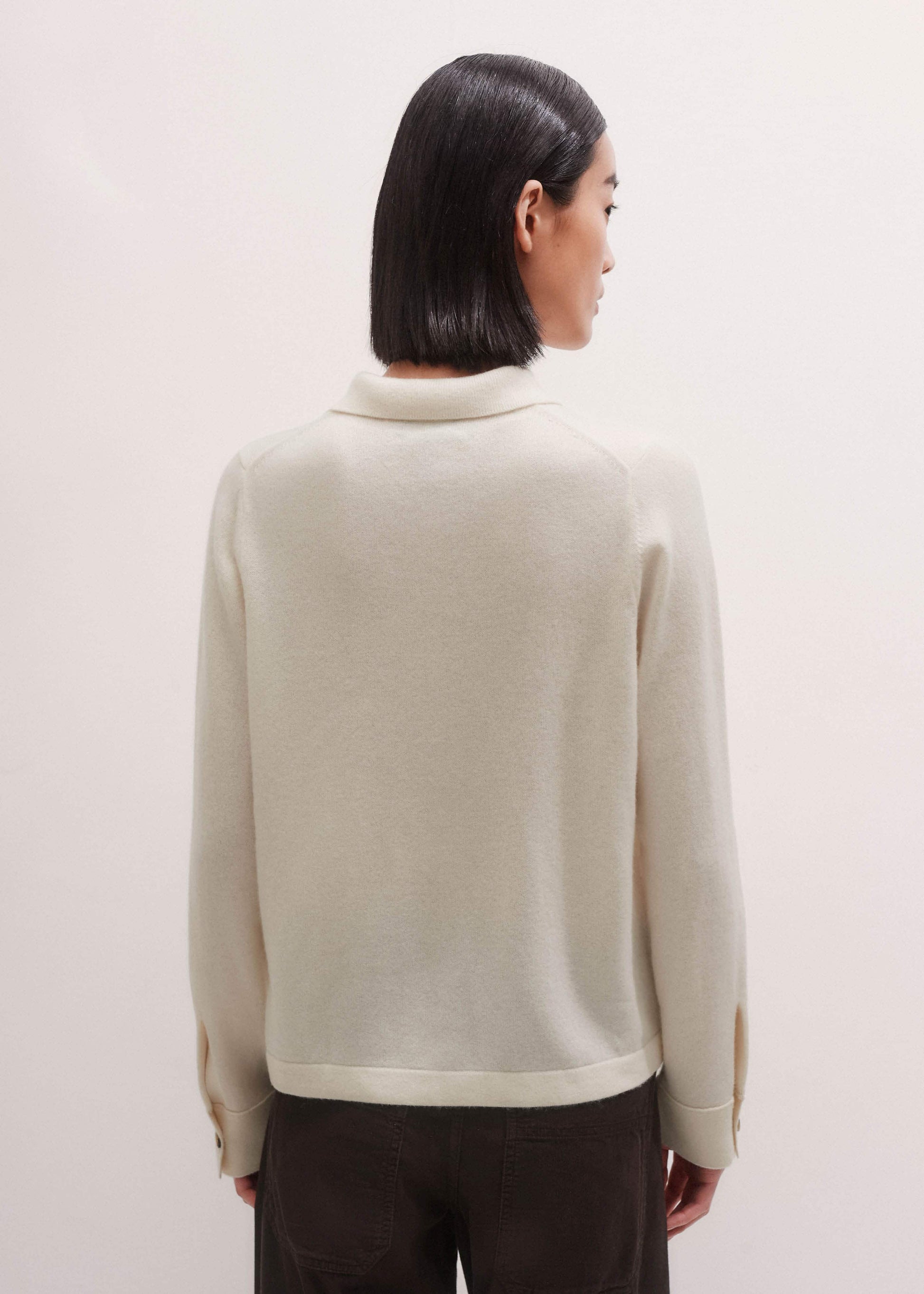 Cream Relaxed Knit Shirt