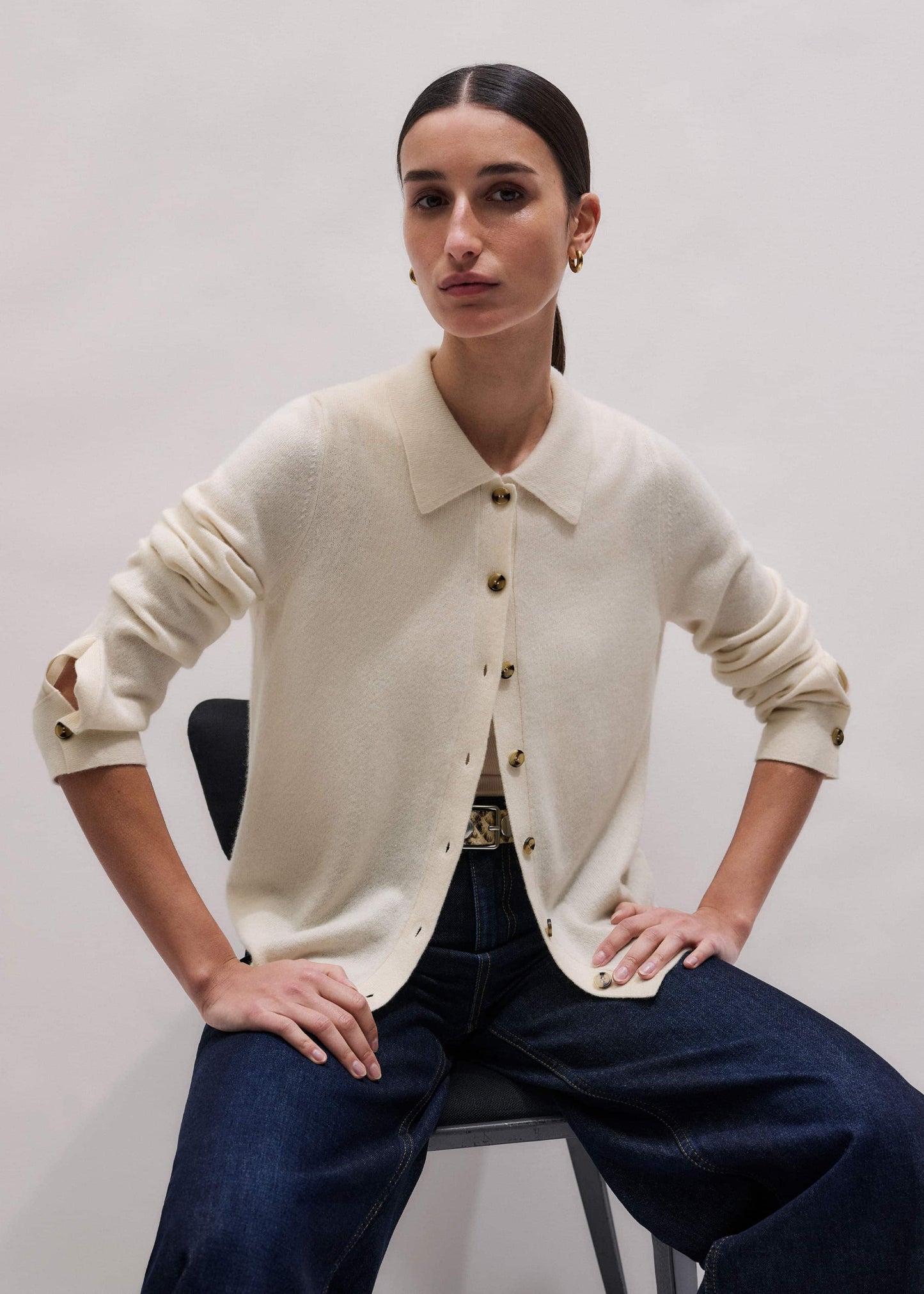 Cream Relaxed Knit Shirt