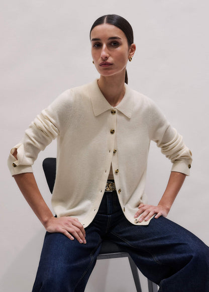 Cream Relaxed Knit Shirt