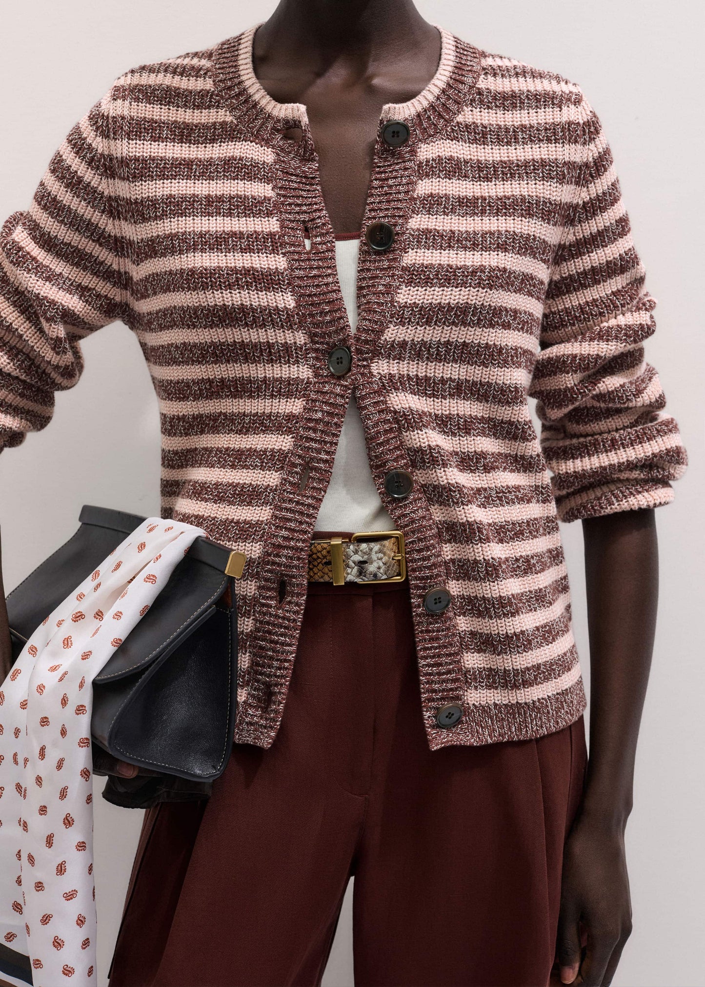 Cinnamon Brown Straight Cardigan