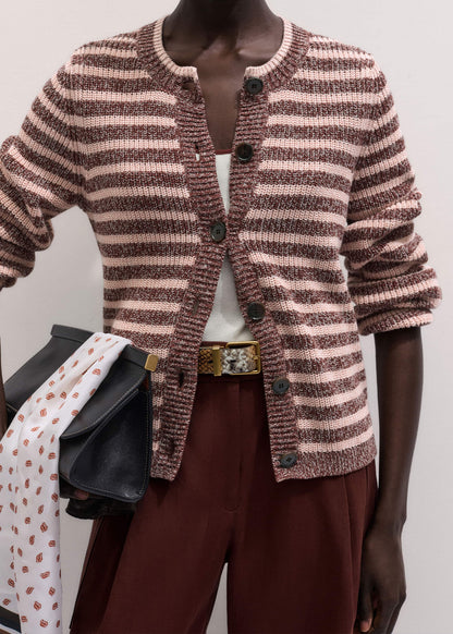 Cinnamon Brown Straight Cardigan