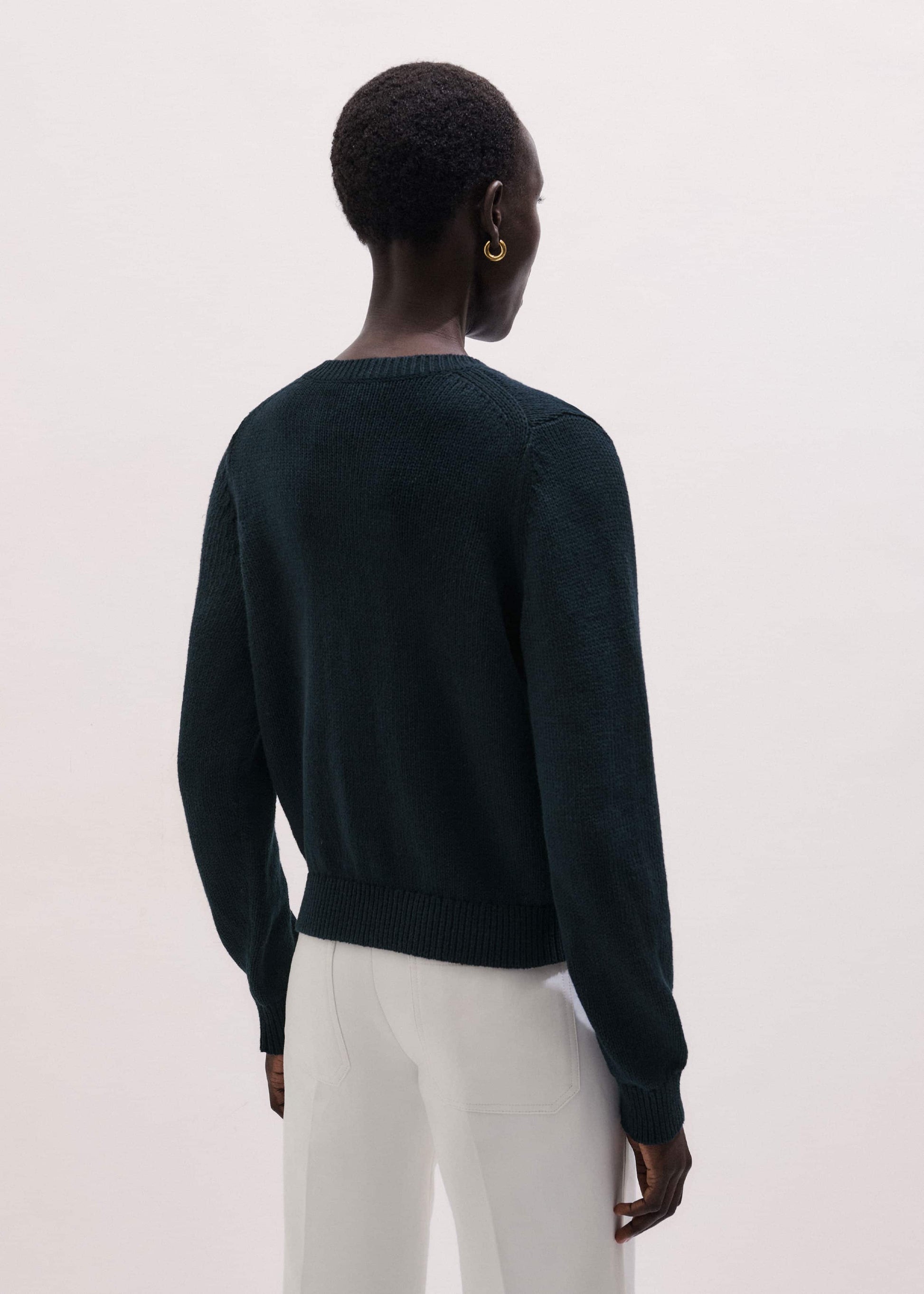 Navy Boxy Knit Straight Cardigan