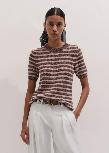 Cinnamon Brown Straight Knit Tee