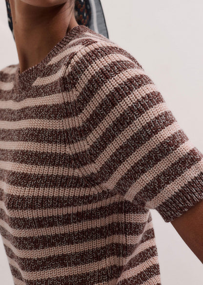 Cinnamon Brown Straight Knit Tee