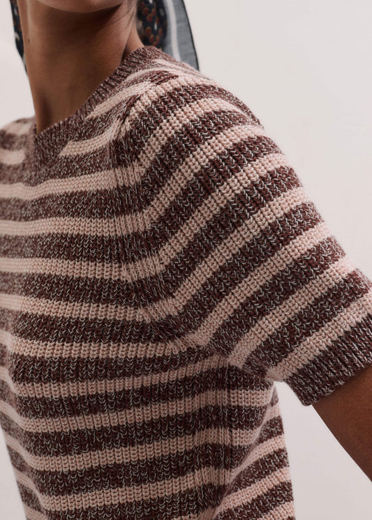 Cinnamon Brown Straight Knit Tee