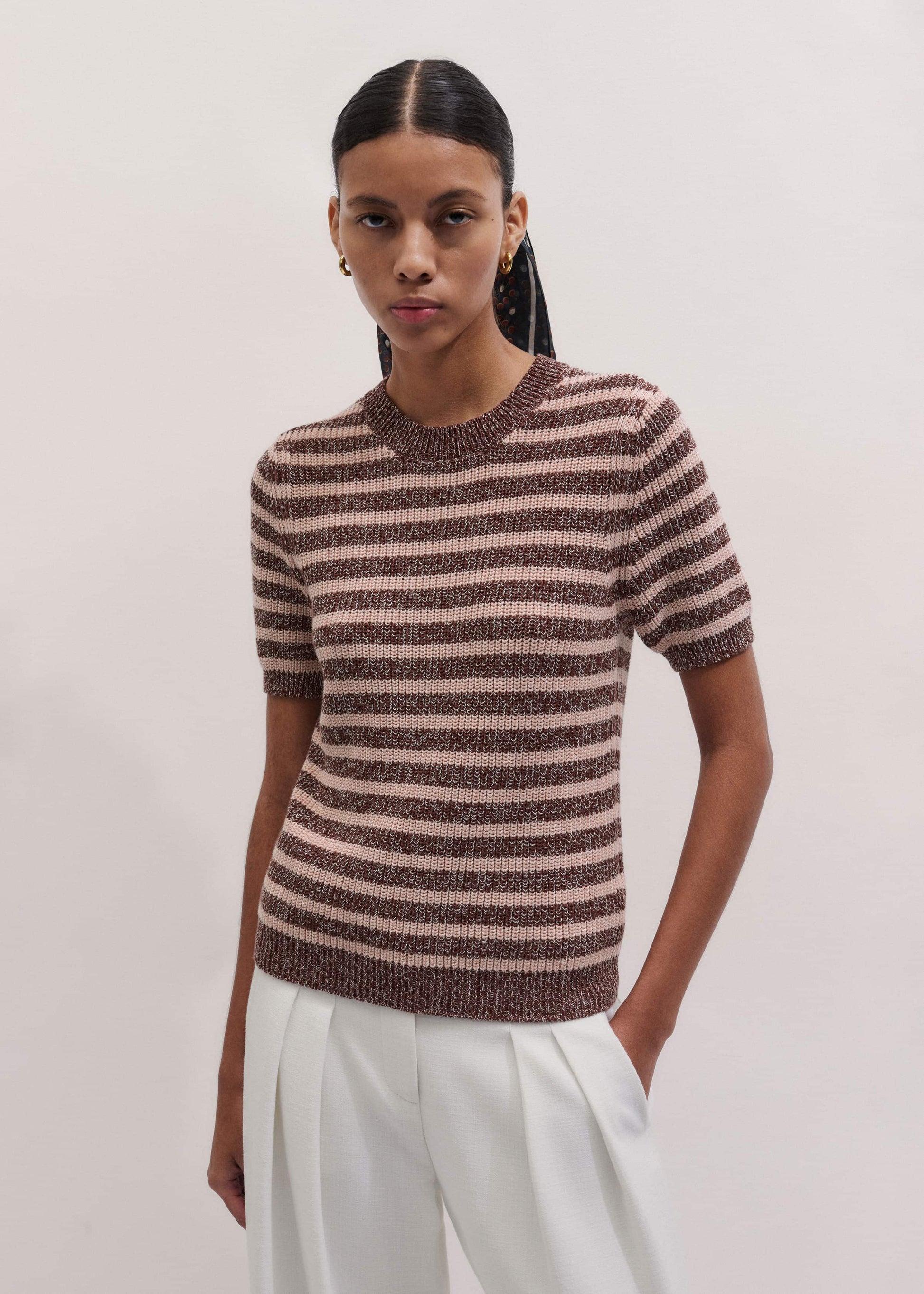 Cinnamon Brown Straight Knit Tee