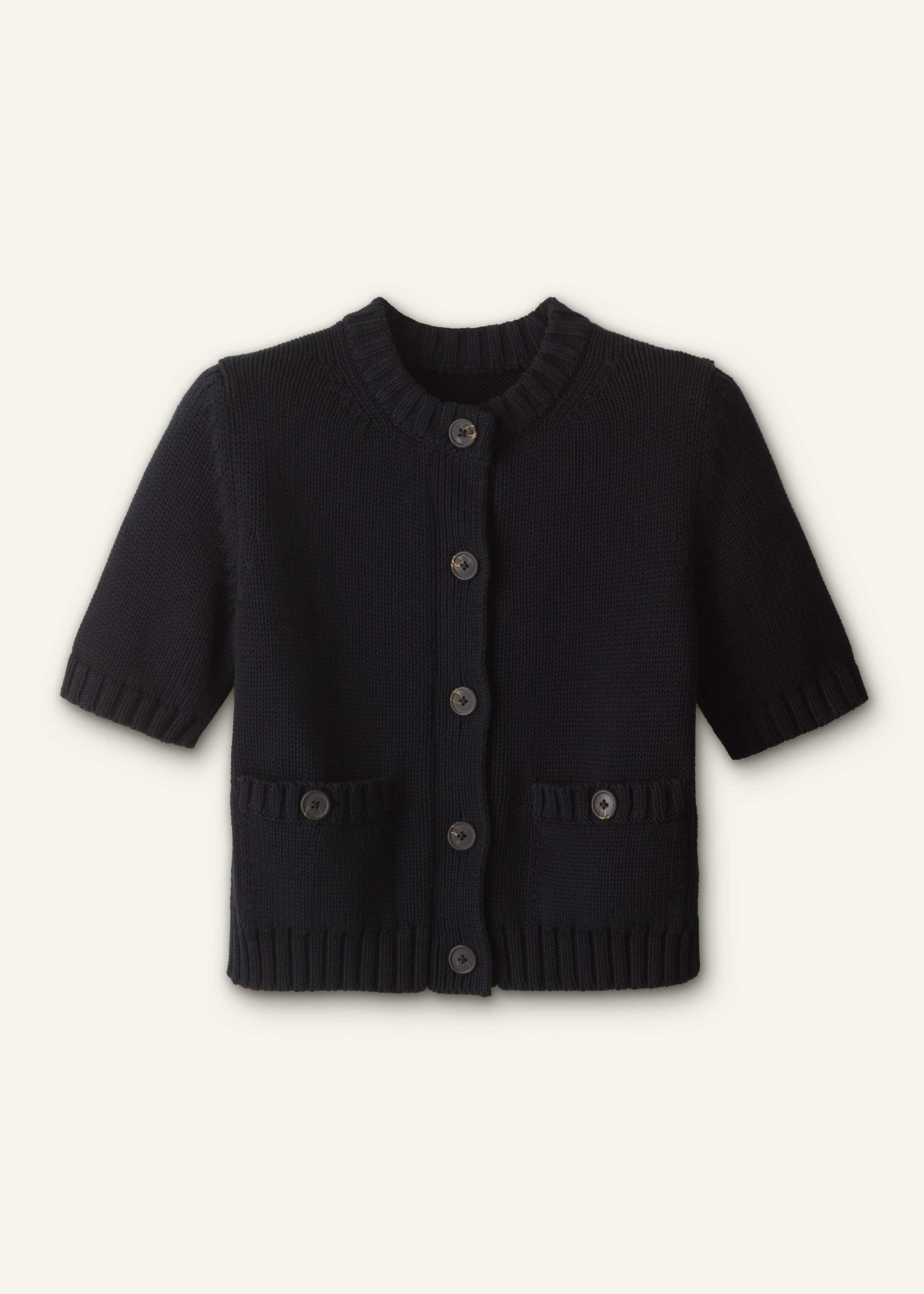 Black Straight Knit Cardigan