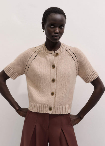 Stone Short Sleeve Cardigan