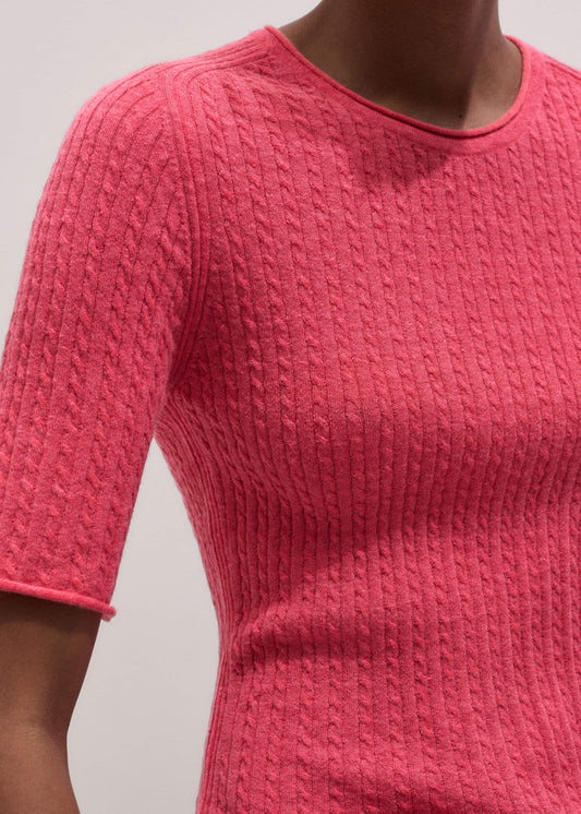 Pink Lofty Cable Slim Tee