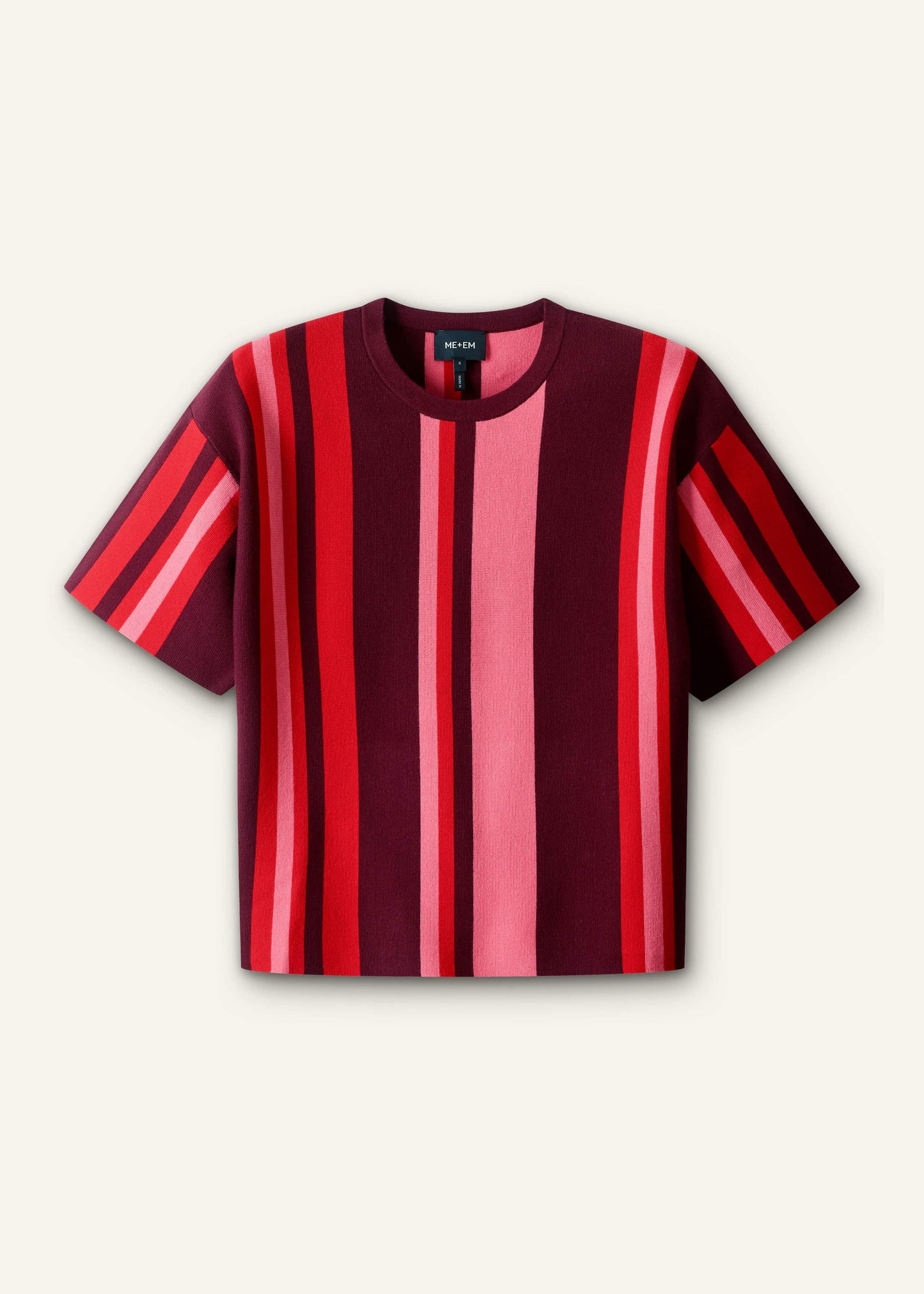 Pink Milano Stripe Relaxed Knit Tee