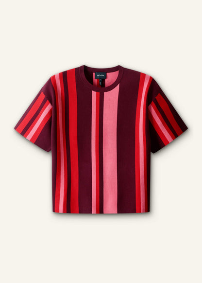 Pink Milano Stripe Relaxed Knit Tee