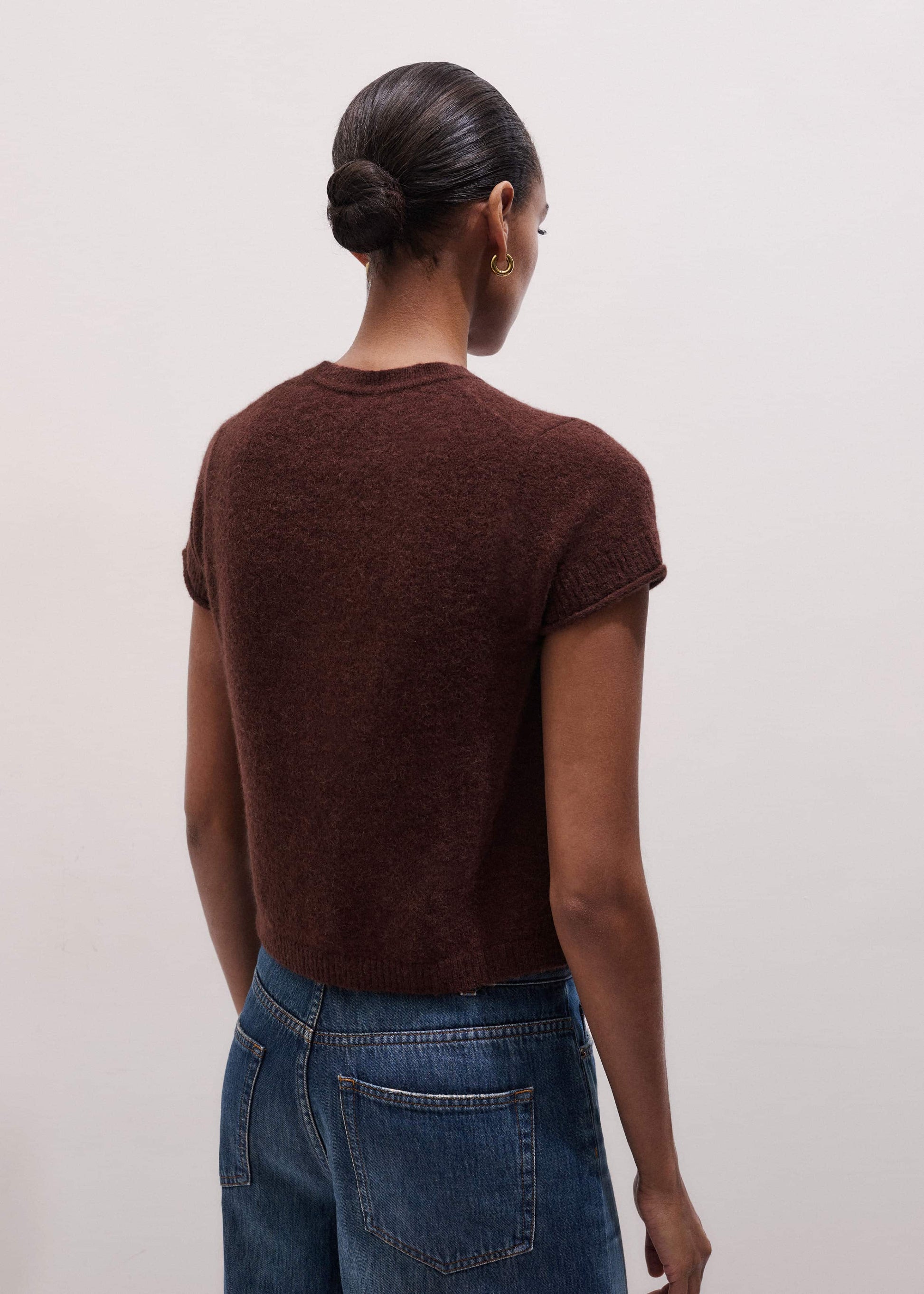 Cinnamon Alpaca Button-Through Knit Baby Tee