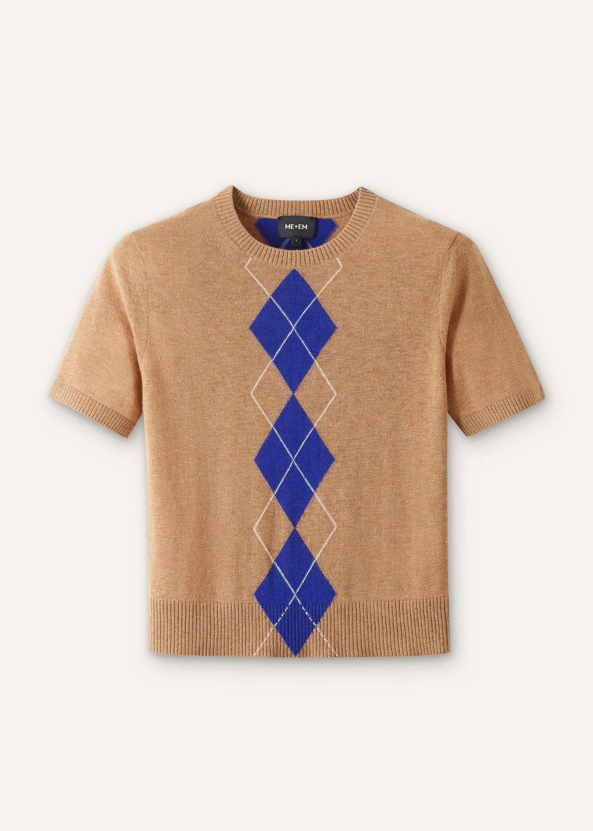 Brown Fine Argyle Slim Tee