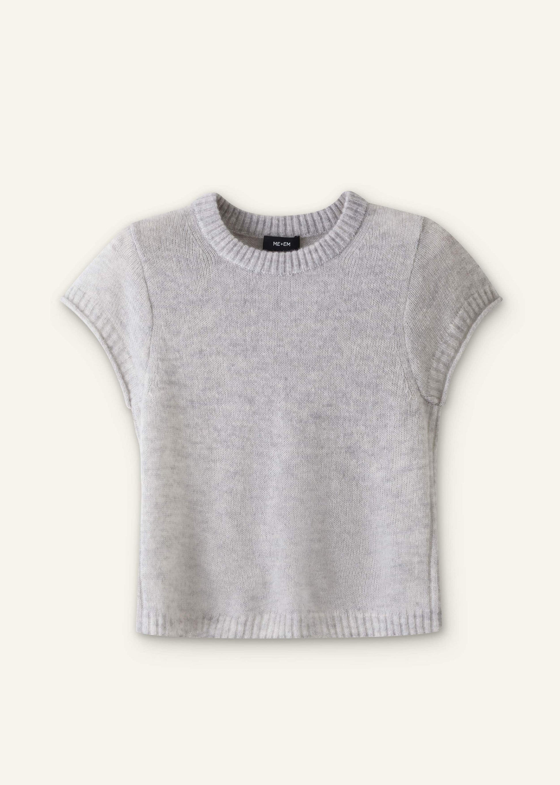 Gray Merino Cashmere Silk Straight Baby Tee