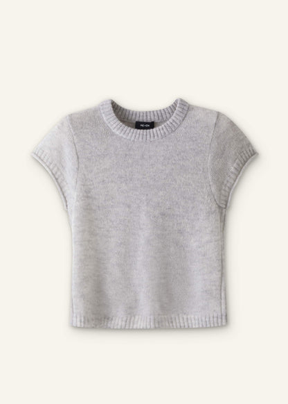 Gray Merino Cashmere Silk Straight Baby Tee