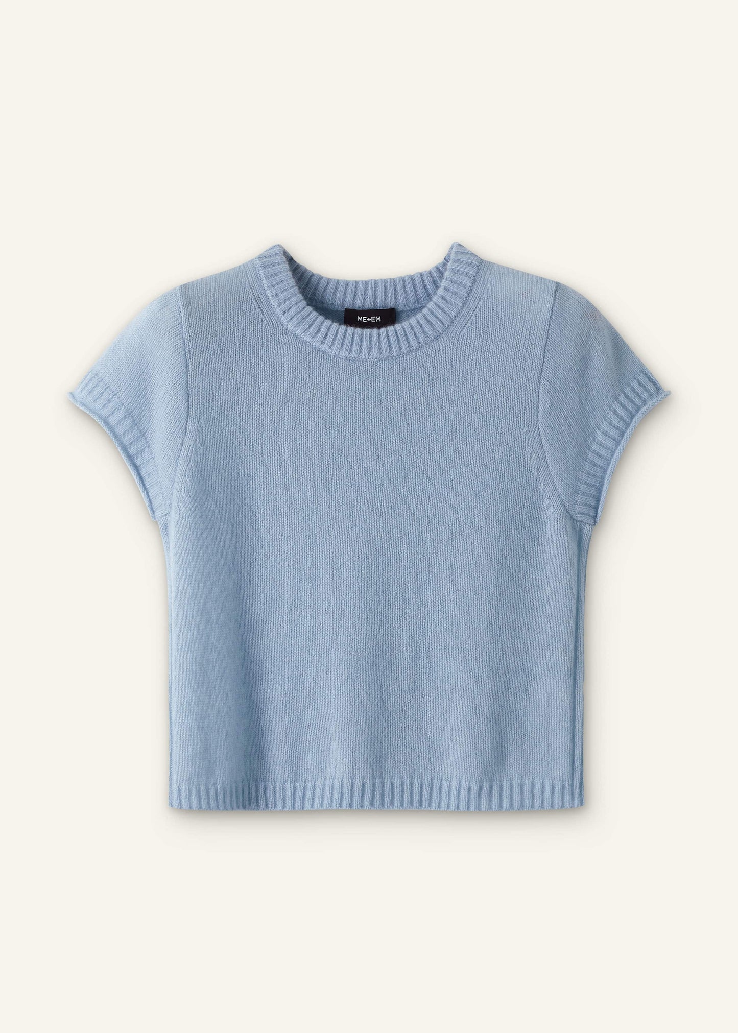 Blue Merino Cashmere Silk Straight Baby Tee