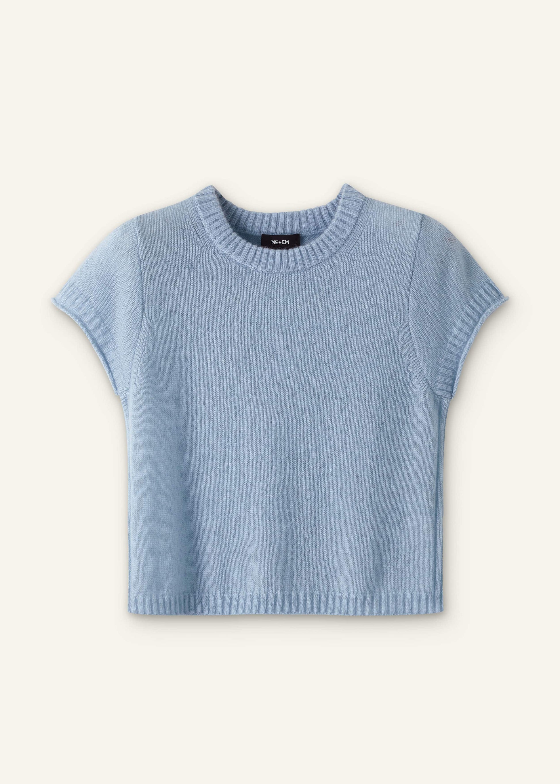 Blue Merino Cashmere Silk Straight Baby Tee
