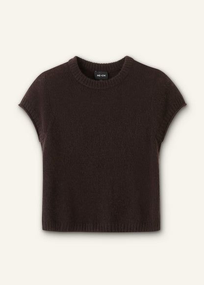 Brown Merino Cashmere Silk Straight Baby Tee
