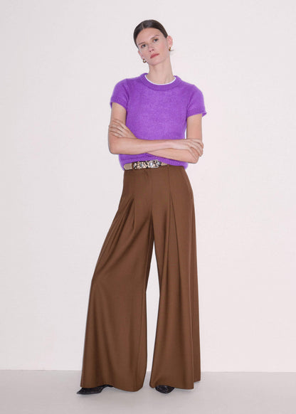Purple Merino Cashmere Silk Straight Baby Tee