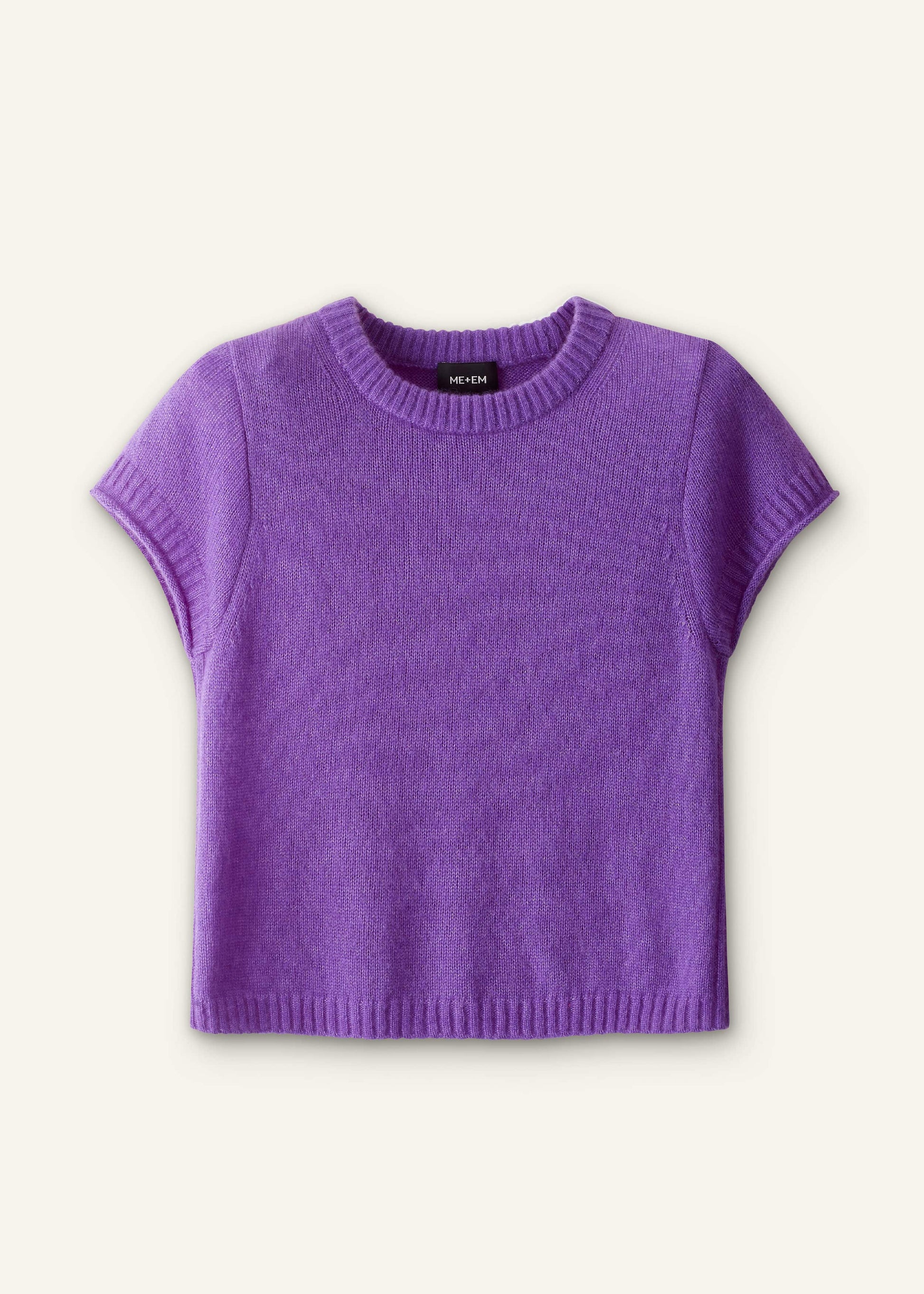 Purple Merino Cashmere Silk Straight Baby Tee