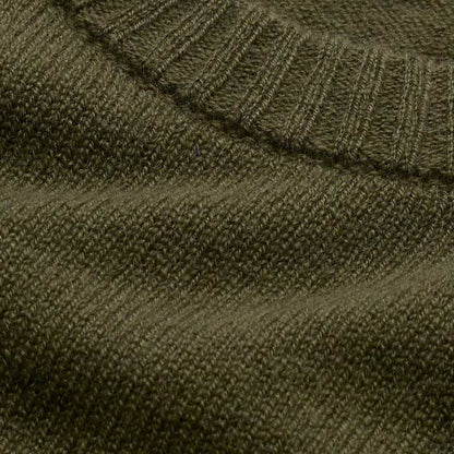 Olive Green Cashmere Shrunken Knit Baby Tee
