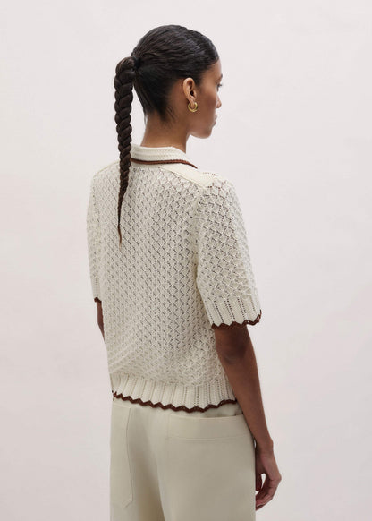 Cream Straight Knit Tee