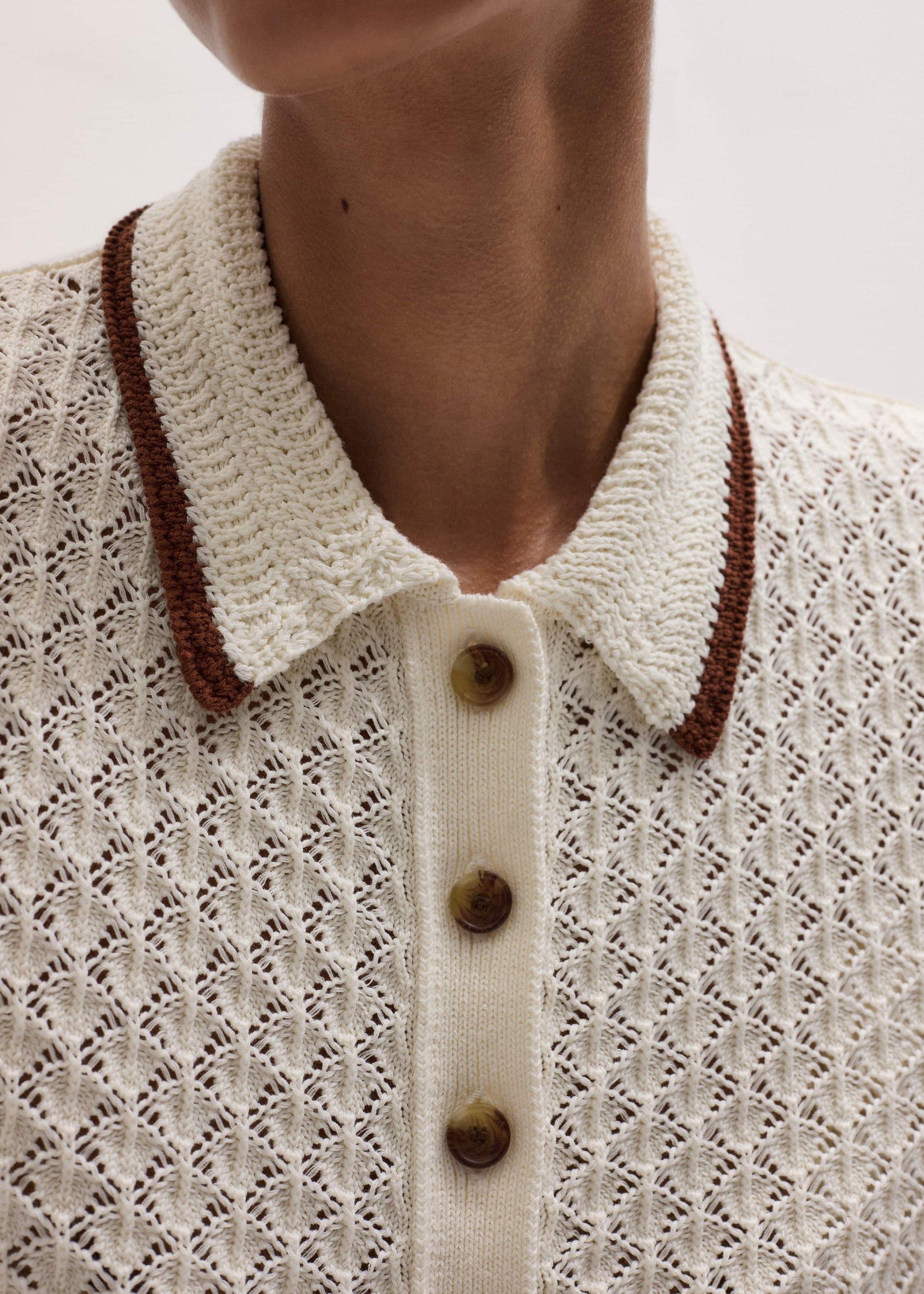 Cream Straight Knit Tee