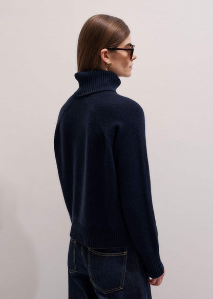 Navy Raglan Sweater + Snood