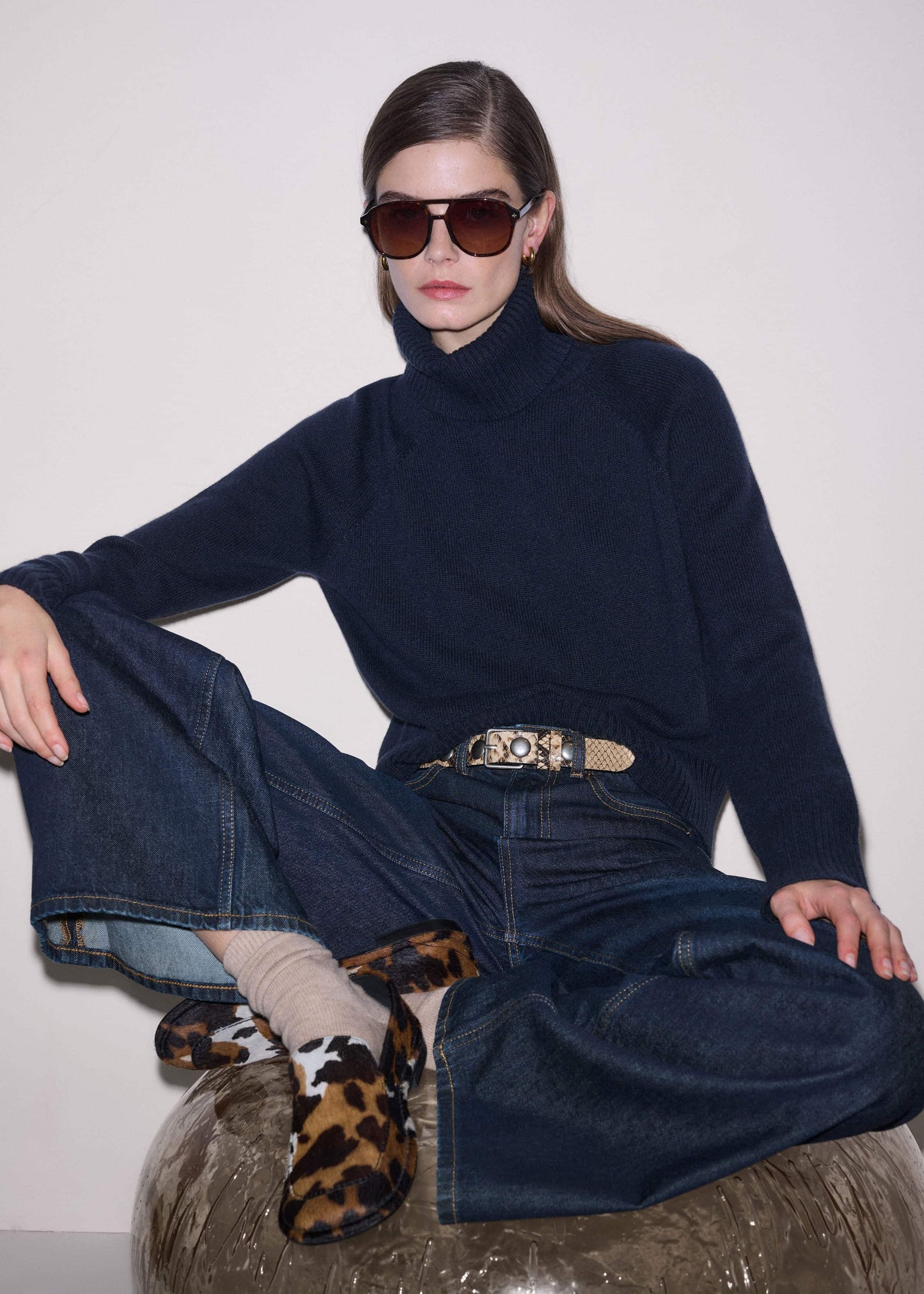 Navy Raglan Sweater + Snood