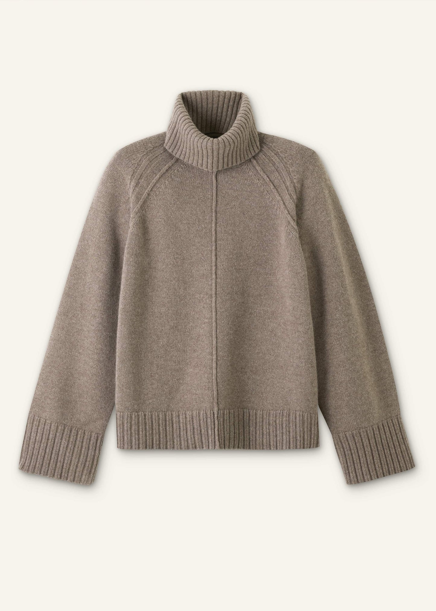 Brown Exposed Seam Raglan Sweater + Snood