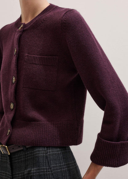 Red Button-Through Straight Cardigan