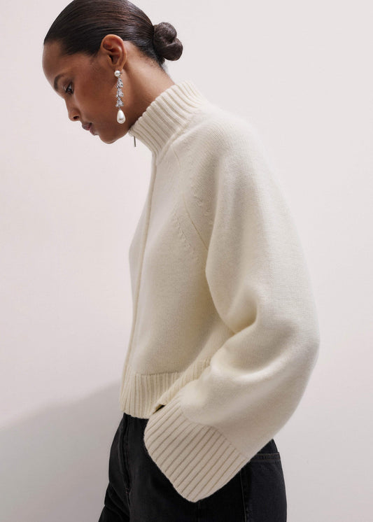 Cream Two-Way Zip Jacket